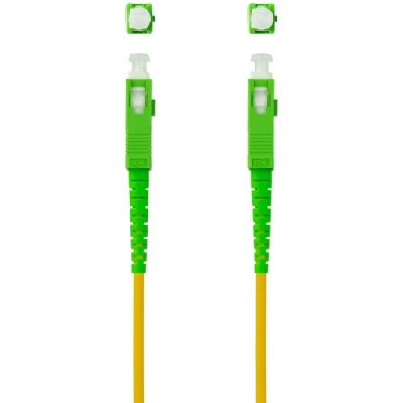 Nano Cable Cable de Fibra Óptica SC/APC a SC/APC Monomodo G657A2, Revestimiento LSZH, Amarillo, 20 m, Ref. 10.20.0020